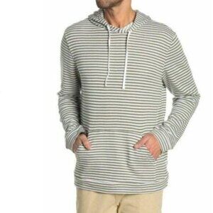 Onia Michael Micro Stripe Print Pullover Hoodie, size Medium